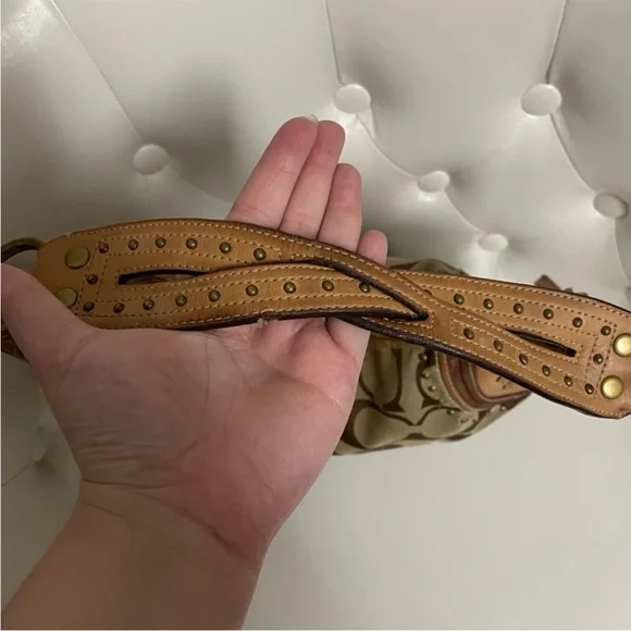 Coach Canvas Hobo Bag in Brown and Tan - Picture 6 of 9